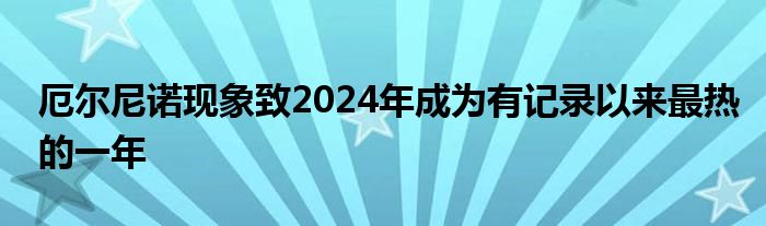厄尔尼诺现象致2024年成为有记录以来最热的一年
