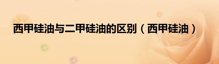 西甲硅油与二甲硅油的区别(西甲硅油)