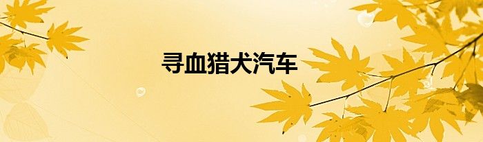 寻血猎犬汽车