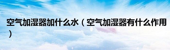 空气加湿器加什么水(空气加湿器有什么作用)