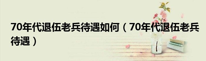 70年代退伍老兵待遇如何(70年代退伍老兵待遇)