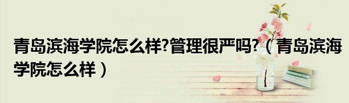 青岛滨海学院怎么样?管理很严吗?(青岛滨海学院怎么样)