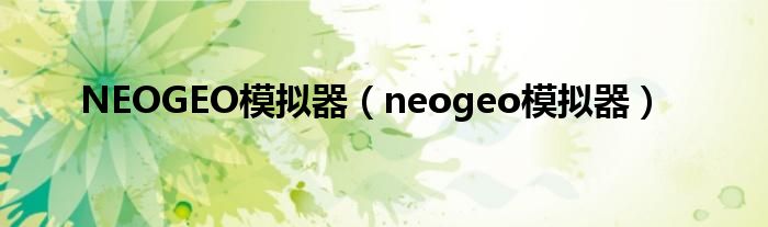 NEOGEO模拟器(neogeo模拟器)