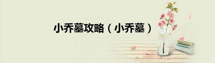 小乔墓攻略（小乔墓）