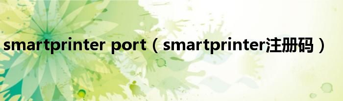 smartprinter port(smartprinter注册码)