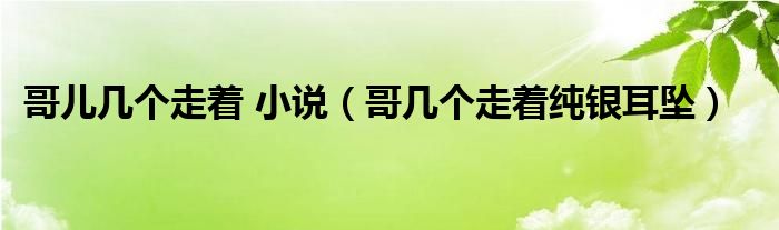 哥儿几个走着 小说(哥几个走着纯银耳坠)