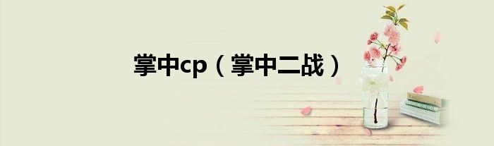 掌中cp（掌中二战）