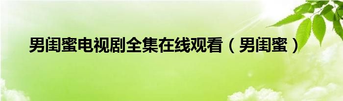 男闺蜜电视剧全集在线观看(男闺蜜)