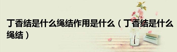 丁香结是什么绳结作用是什么(丁香结是什么绳结)
