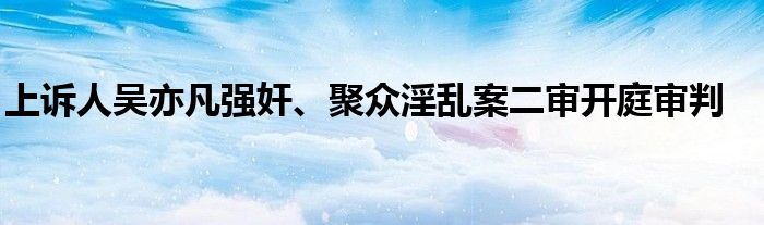 上诉人吴亦凡强奸、聚众淫乱案二审开庭审判
