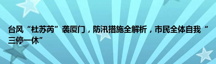台风“杜苏芮”袭厦门,防汛措施全解析,市民全体自我“三停一休”