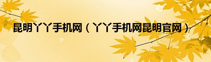 昆明丫丫手机网(丫丫手机网昆明官网)