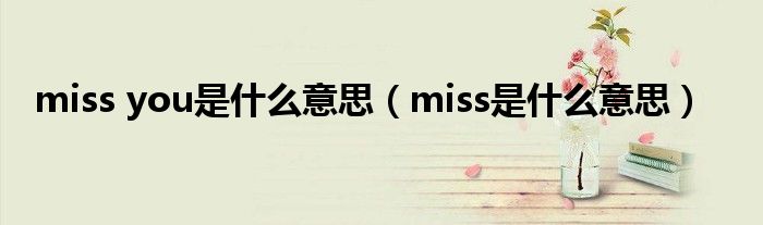 miss you是什么意思(miss是什么意思)