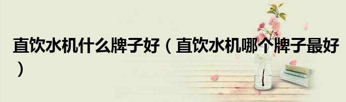 直饮水机什么牌子好(直饮水机哪个牌子最好)