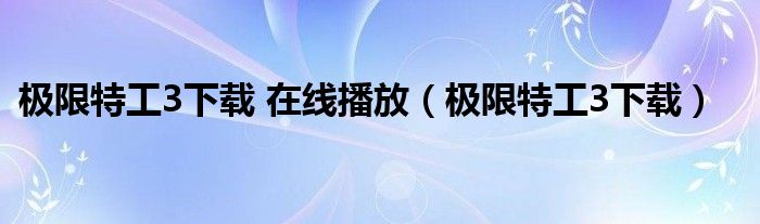 极限特工3下载 在线播放(极限特工3下载)