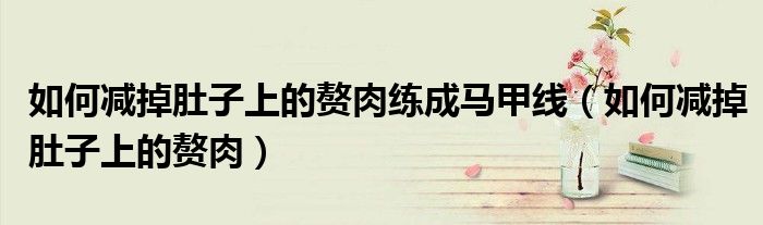 如何减掉肚子上的赘肉练成马甲线(如何减掉肚子上的赘肉)
