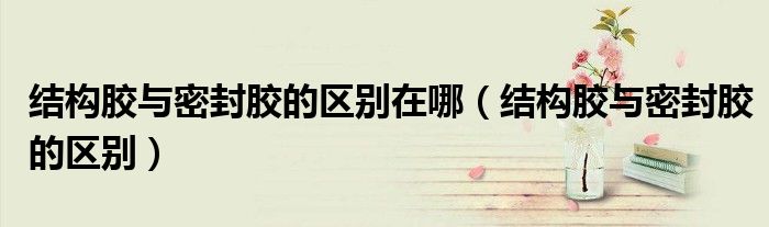 结构胶与密封胶的区别在哪(结构胶与密封胶的区别)