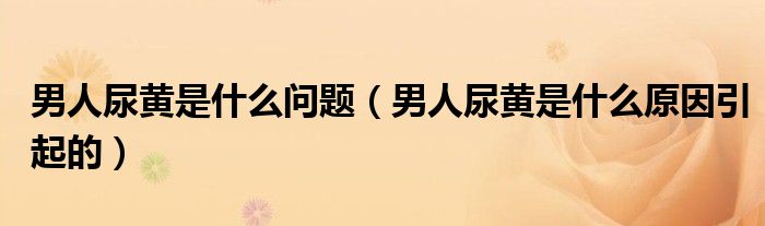 男人尿黄是什么问题(男人尿黄是什么原因引起的)