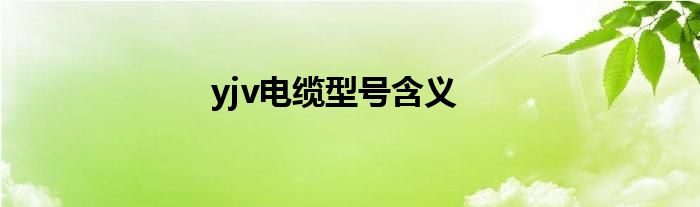 yjv电缆型号含义