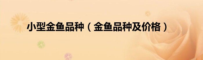 小型金鱼品种(金鱼品种及价格)