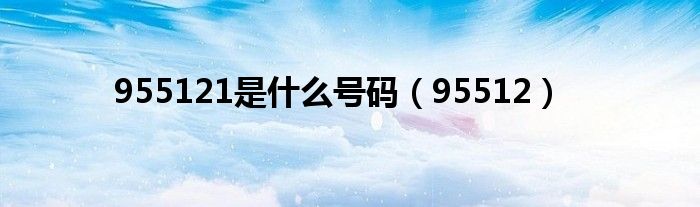 955121是什么号码(95512)