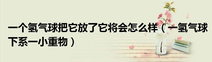 一个氢气球把它放了它将会怎么样(一氢气球下系一小重物)