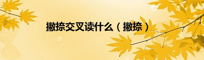 撇捺交叉读什么(撇捺)