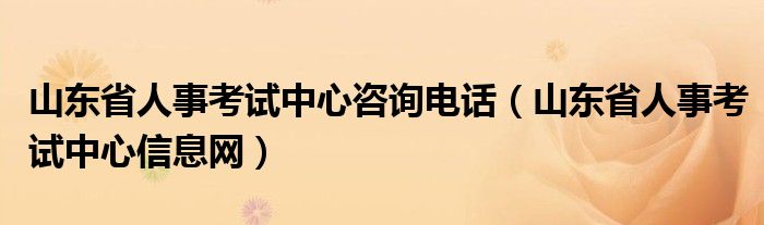 山东省人事考试中心咨询电话(山东省人事考试中心信息网)
