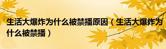 生活大爆炸为什么被禁播原因(生活大爆炸为什么被禁播)