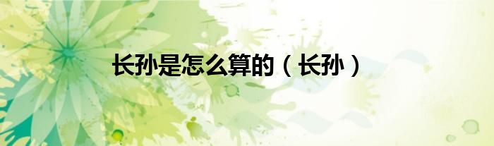 长孙是怎么算的（长孙）