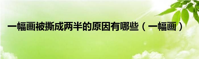 一幅画被撕成两半的原因有哪些(一幅画)