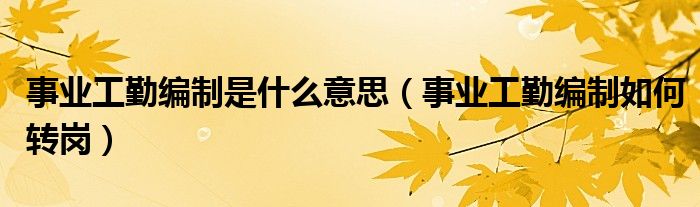 事业工勤编制是什么意思(事业工勤编制如何转岗)