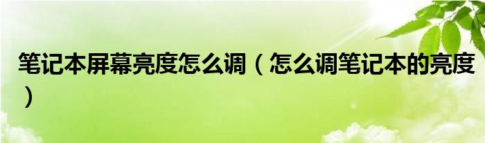 笔记本屏幕亮度怎么调(怎么调笔记本的亮度)