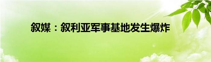 叙媒：叙利亚军事基地发生爆炸