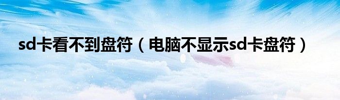 sd卡看不到盘符(电脑不显示sd卡盘符)