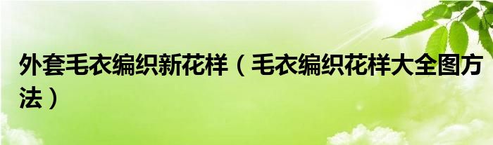 外套毛衣编织新花样(毛衣编织花样大全图方法)