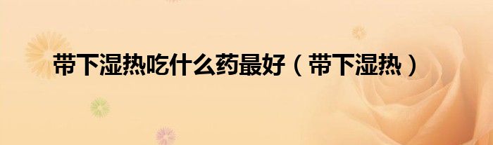 带下湿热吃什么药最好（带下湿热）