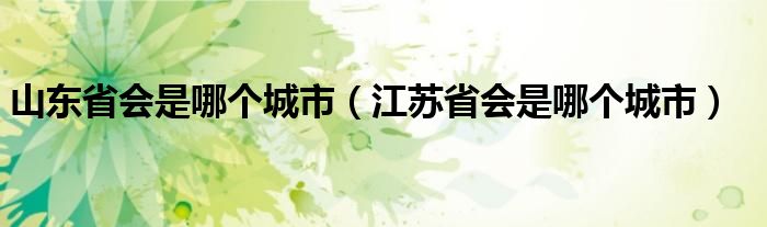山东省会是哪个城市(江苏省会是哪个城市)