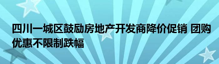 四川一城区鼓励房地产开发商降价促销 团购优惠不限制跌幅