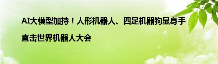 AI大模型加持!人形机器人、四足机器狗显身手|直击世界机器人大会