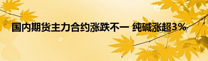国内期货主力合约涨跌不一 纯碱涨超3%