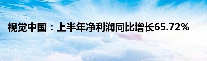 视觉中国：上半年净利润同比增长65.72%