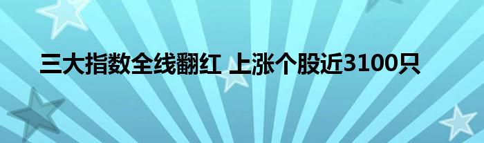 三大指数全线翻红 上涨个股近3100只