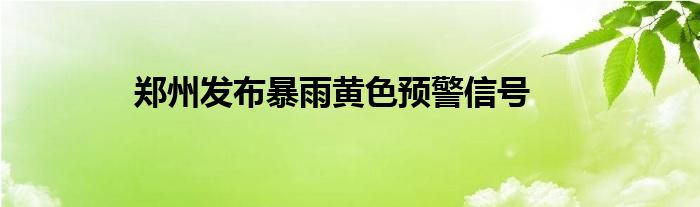 郑州发布暴雨黄色预警信号