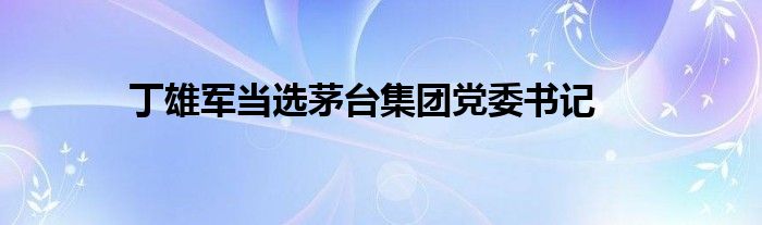 丁雄军当选茅台集团党委书记