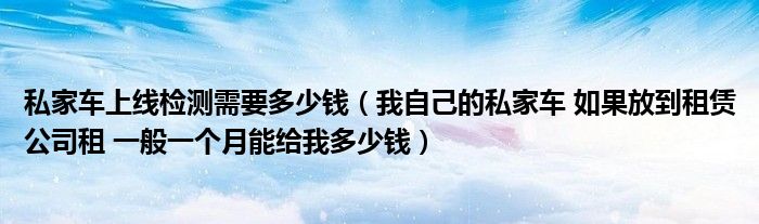私家车上线检测需要多少钱(我自己的私家车 如果放到租赁公司租 一般一个月能给我多少钱)