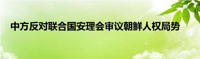 中方反对联合国安理会审议朝鲜人权局势