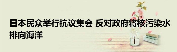 日本民众举行抗议集会 反对政府将核污染水排向海洋