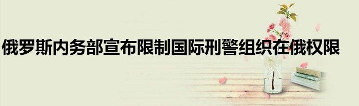 俄罗斯内务部宣布限制国际刑警组织在俄权限