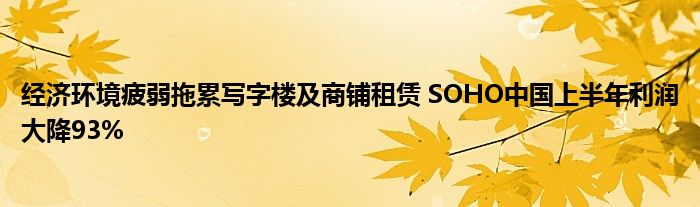 经济环境疲弱拖累写字楼及商铺租赁 SOHO中国上半年利润大降93%